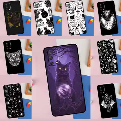 Witchcraft Witch Cat Case For OPPO A31 A53 A53S A52 A54 A72 A74 A83 A91 A93 A94 A5S A15 A16 A5 A9 20