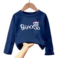 baju kaos anak perempuan gambar princes lengan panjang Tshirt kids princes 1-12 tahun k.163