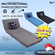Ya7 Foldable Mattress Single Mattress And Queen Foldable Bed / 4 Fold / 8cm Thickened Sponge Floor Tatami Mattress Sleeping Mat