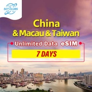 【7 Days 2G/Days】China+Macau+Taiwan Unlimited 4G Data SIM Card for overseas Travelling, can be top up for next Trip