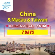 【7 Days 2G/Days】China+Macau+Taiwan Unlimited 4G Data SIM Card for overseas Travelling, can be top up