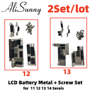 2Set Inner Metal LCD Battery Cover Plate with Screws For iPhone 11 12 13 Pro Max 14 Plus Bracket Holder Clip Screw Parts