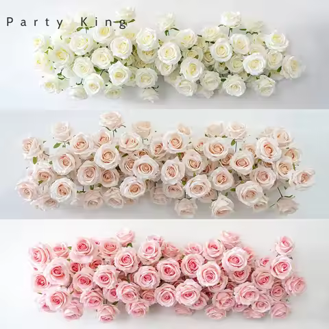 Artificial Multi-Colored Roses Flowers for Wedding Background Wall Decor Arch Row Party Event Displa