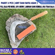 Arit Sabit Madura Cap Buaya Full Baja Per Mobil Dan Batu Asahan Paket 2 Pcs Arit Sabit Asli Super Ta