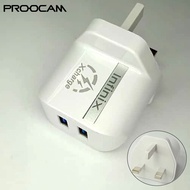 🔥Ready Stock🔥Proocam Power Usb Ports Charger Mobile Phones Tablets IFX-5 2.4A Uk Mains Wall 3 Pin Pl