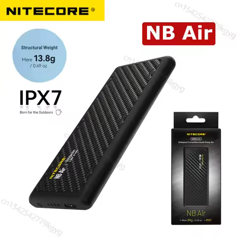 New NITECORE NB Air Power Bank 5000mAh Mobile Powerbank IPX7 Waterproof 18W USB-C Fast Charge PD QC3