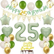 Green Gold Decoration 25th Birthday Man Woman, Balloon 25th Birthday Green, Gold 25th Birthday Cake 