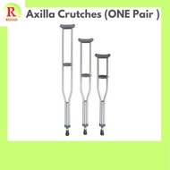 Axilla Crutches (ONE Pair ) Adjustable Aluminium Crutches (Size: S / M / L )