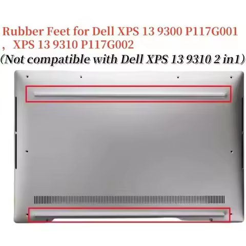 2PCS Laptop Rubber Feet for Dell XPS 13 9310 9300 Bottom Cover Nonskid Silicone Bumper Foot Strip Wh