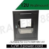 12U(603x 600x 500mm *HxWxD) Perforated Wall mount Server Rack c/w 3 power socket Standard Size Rack 