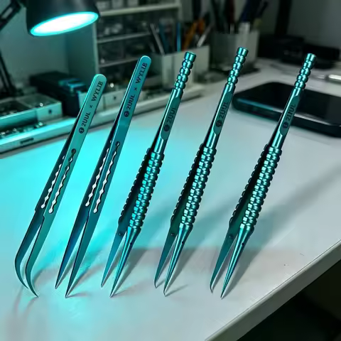 2UUL Titanium Alloy Tweezers BGA IC Chip Flying Wire Repair Forceps Motherboard Precise Electronics 