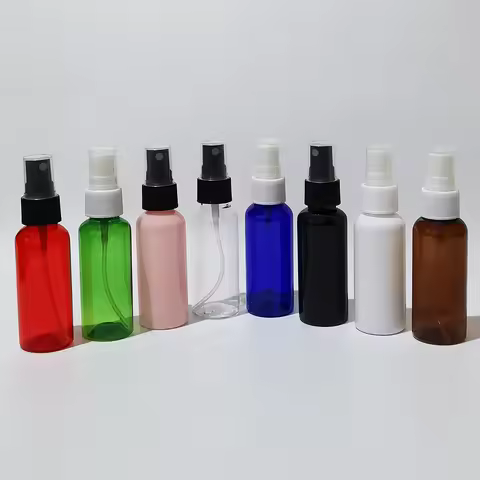 50pcs 50ml 60ml Empty Sprayer Pump Plastic Container 50cc Fine Mist Spray Perfume Mini Bottle Black