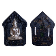 T Thailand Amulet [Sterling Silver Talisman Tube|Sterling Silver Cover|General Khung Pink Brand] Phra Khun Paen Silver takrut Silver Mask Lp Im Wat Thung Na Mai Amulet Money Fortune Khun Paen Heterosexual