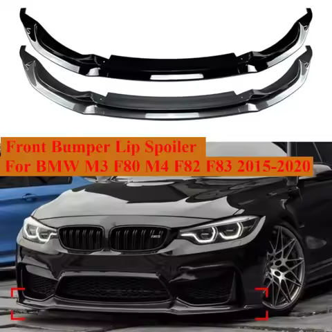 CS Style Front Bumper Lip Spoiler Splitter Body Kit Diffuser For BMW F80 M3 F82 F83 M4 2015-2020