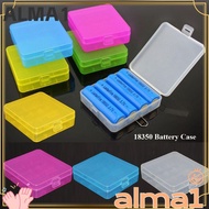 ALMA 18650 Battery Box, Coloful Anti-slip Battery ,  4 AA AA Plastic Battery Holder Storage 18350 Ba
