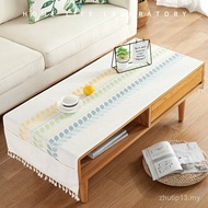 1 Set Kain Meja Kopi, Kain Meja TV, Sarung Kabinet TV Seni Mewah, Alas Meja Ruang Tamu Linen Kapas R