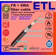 Fiber cable Steel wire armoured SWA cable flame retardant FR fiber cable optic cable 12core SM and 8