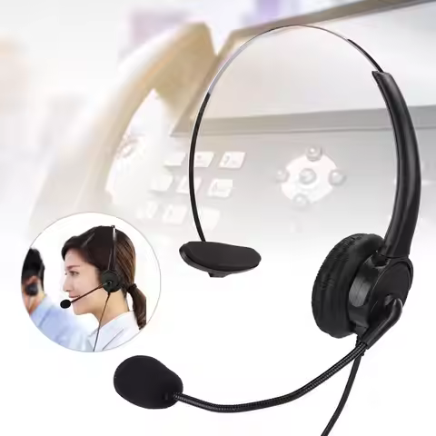 The New Headset Phone Mono Headset Landline Phone Headset With Microphone Homeearplugs Wired Headset