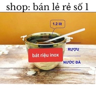 Stainless Steel Wine and Chiller Bowl Set - Stainless Steel Fruit and Wine Chiller with Free Scoop