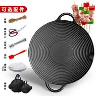 Camping Outdoor Cast Iron Skillet Factory Direct Sale with Handle Large Griddle Teppanyaki Barbecue 