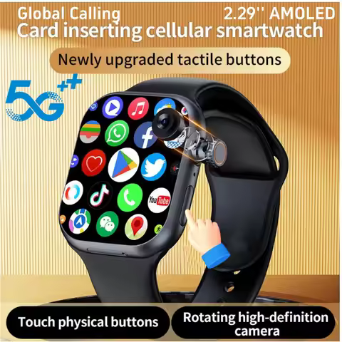 CD20 S10 Pro Smartwatch 2.29inch Amoled Android 5G Smart Watch S10 With Rotating Camera WIFI Network
