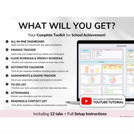 Student Planner Assignment Tracker Academic Planner G-Sheets Excel Task Tracker To-Do List Automatte