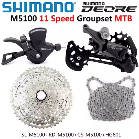 SHIMANO DEORE M5100 Groupset 11 Speed MTB Mountain Bike Dearilleurs Contains Shift Lever Rear Dearil