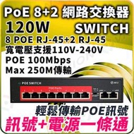 8+2 POE SWITCH 交換器 交換機 8路 10路 路由器 IP 網路 分享器 攝影機 1080P 無線 AP NVR DVR 8MP 5MP