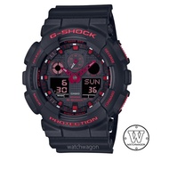 [Watchwagon] Casio G-Shock GA-100BNR-1A Black &amp; Red Series Ana Digi Gents Watch Resin Band ga-100 ga-100 ga-100bnr-1adr