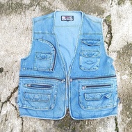 vest mancing vest jeans vintage second