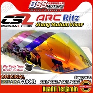 Ritz Siang Malam Helmet Visor Original ESPADA CS2 AKILA Crystal Gold / Blue / Rainbow / Chrome / Red