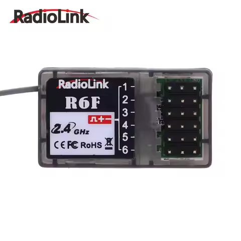 Radiolink R6F 2.4Ghz 6CH RC Receiver With Gyro Integrated And HV Servo Supported For RC4GS/RC6GS/RC4