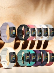 สายนาฬิกา Silicone สีเรียบ เหมาะสำหรับ Fitbit Charge 6/Charge 5 Smart Wristbands มีให้เลือก 13 สี แล