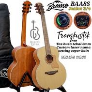 Bromo BAA8S junior series 3/4 Transcustic Custom laser guitar and wooden packing