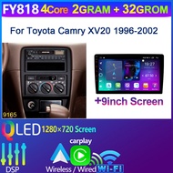 FHJIK XV20โตโยต้าแคมรี่1996 1997 1998 1999 2000 2001 2002 QLED 2K แอนดรอยด์วิทยุลำโพง GPS ในรถ CarPl