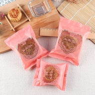 100pcs Ready Stock Pink Heart Door Gift MoonCake Packaging Bag Cookies Bakery Snowflakes Bag 食品饼干月餅包