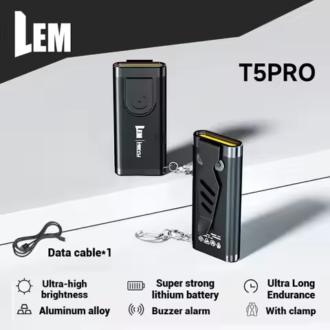 LEM LED Flashlight Outdoor Multi-use Portable Rechargeable Lightweight 70LM 5W 4 Modes with Keychain
