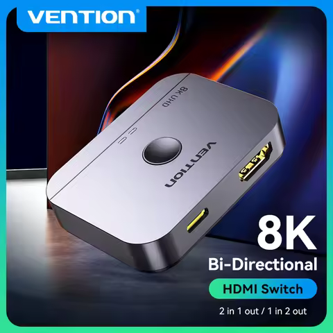 Vention HDMI Switcher 8K Bi-Direction 2.1 HDMI Switch 1x2/2x1 Adapter 2 in 1 Out Converter for PS4/5