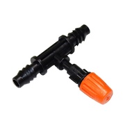 2 Pcs Orange Sprinkler with 3/8 Inch Tee Connector Irrigation Atomizing nozzle