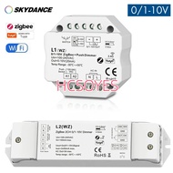 SKYDANCE 1CH/2CH 0/1-10V ZigBee AC Push Dimmer Tuya 0-10V controller connect with 0/1-10V dimmable d