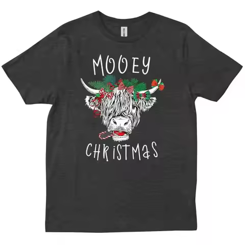 Mooey Christmas Cow Farmer Cowgirl Farm Girl Clothes Women T shirt