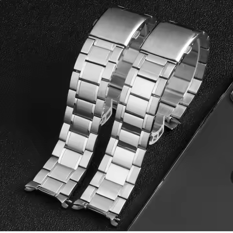 For Casio Swordfish 22mm Solid Stainless Steel Watch Strap MTP-1374/MTP-1375/Vd01 Series Smooth Fros