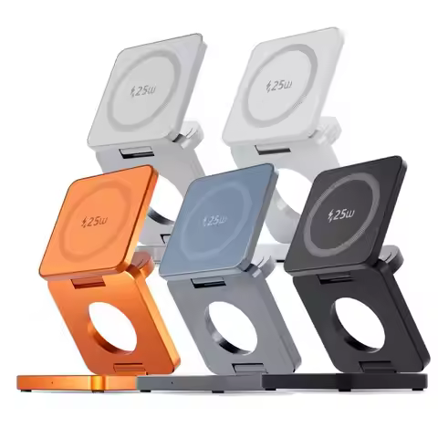 Qi2.2 3 in 1 25W Magnetic Wireless Charger for Iphone 17 16 15 Fast Charging Folding for Apple Watch