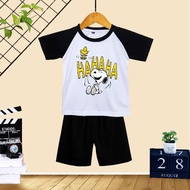 CHILDREN'S KIMONO SET T-SHIRT WITH THE MOST VIRAL CARTOON PICTURES HAHAHA DTF SCREEN PRINTING
