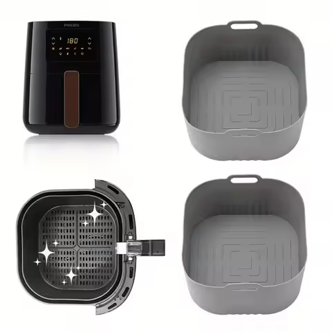 2pcs Silicone Air Fryer Baking Pan with Philips HD9252 HD9200 HD9255 Model Airfryers Gift Home Kitch