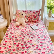 100% Cotton Fitted Bedsheet 800 TC Bed Sheet Cute Cartoon Flower Mattress Cover Single Queen King Size Bedsheets High Quailty Soft Breathable Sheet