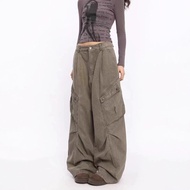 baggy jeans men y2k y2k jeans Hip Hop Retro Washed Pleated Overalls - Wide Leg Jeans Style for Men &