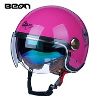 BEON B120 Half Helmet Double Visor 3/4 Harley Vintage Style Motorcycle Helmet