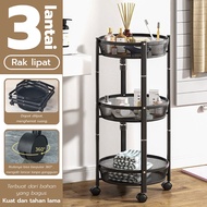 HTD Sport Storage Selves Rak Penyimpanan Roda 3 Susun Serbaguna Rak Penyimpanan