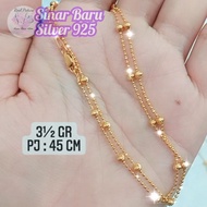 SinarBaru Silver Pendant Necklace 925 peppercorn variation 37.5% gr gold plated silver necklace jewe